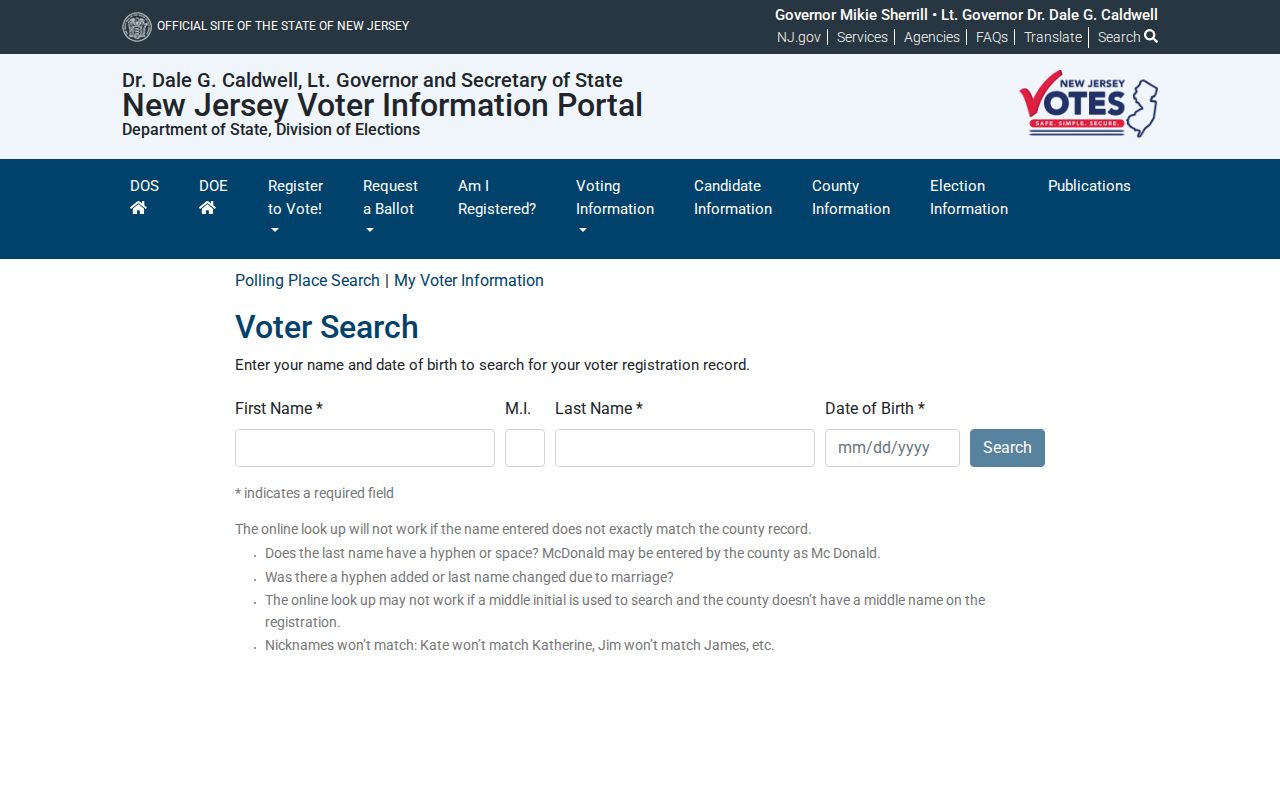 Deptford residents directory New Jersey voter status lookup