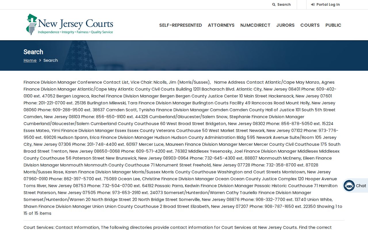 Deptford residents directory New Jersey Courts public search categories