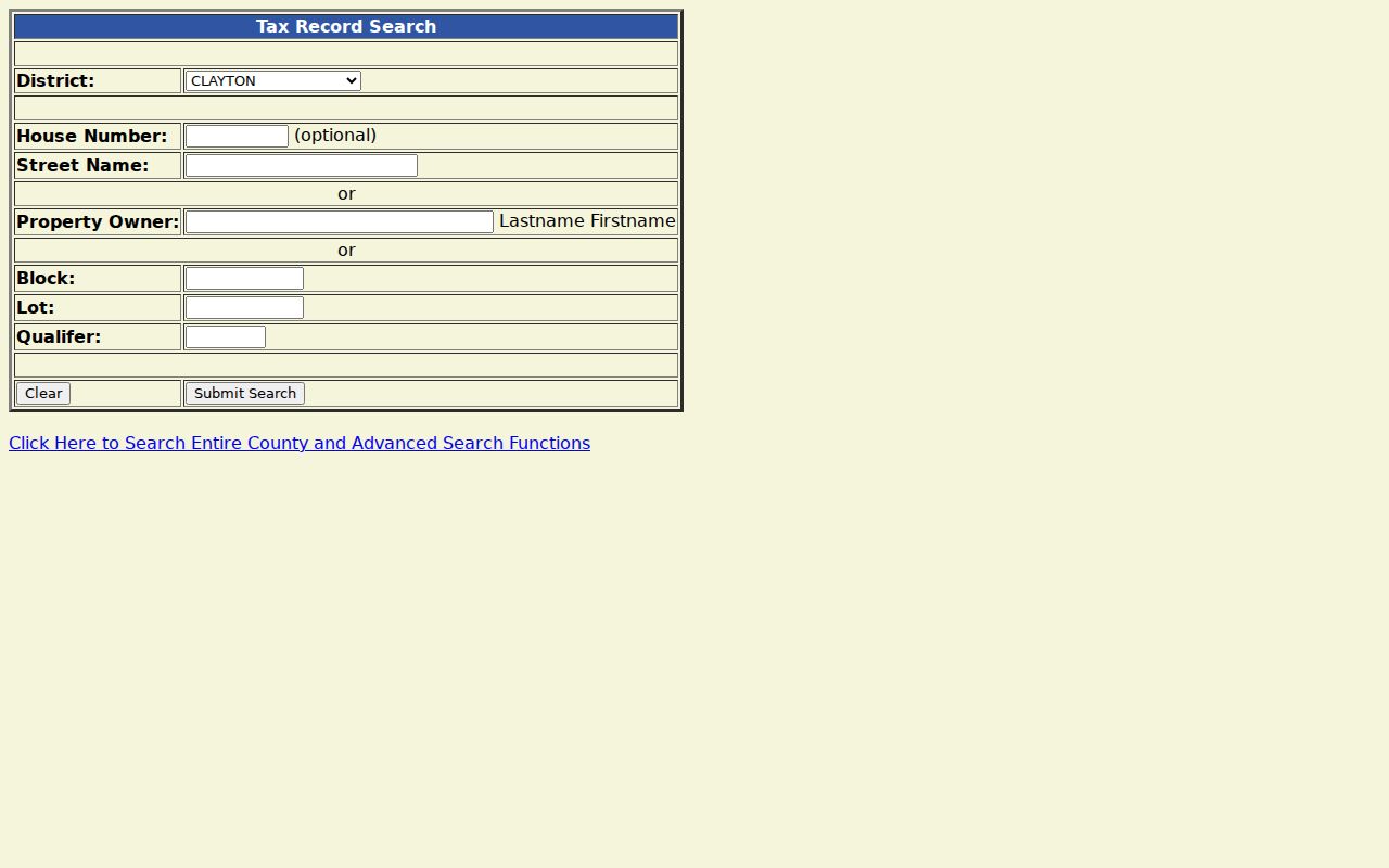 Deptford residents directory county tax search fields