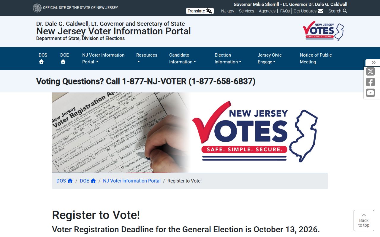 Deptford ZIP code directory New Jersey voter registration information